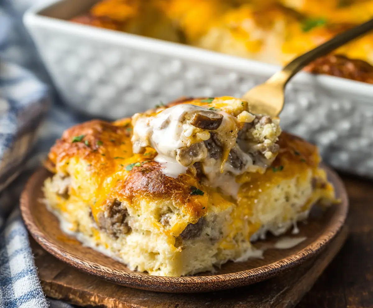 Easy Biscuits and Gravy Casserole