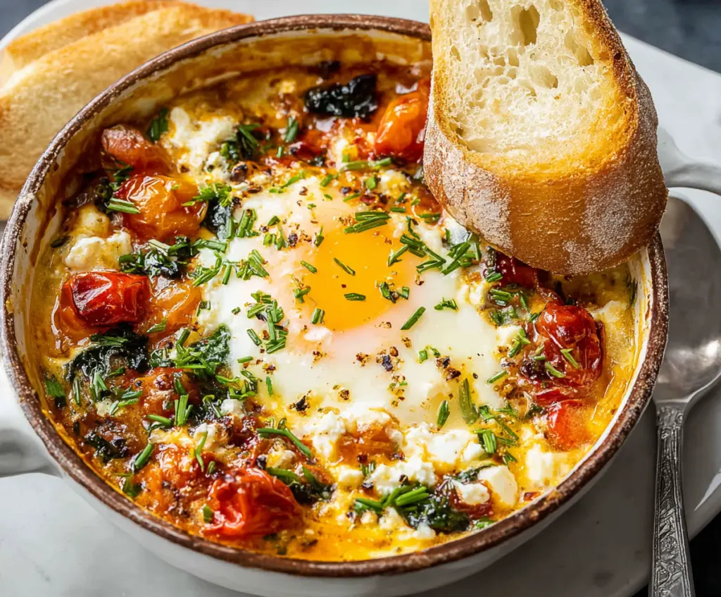 Mediterranean Baked Feta Eggs