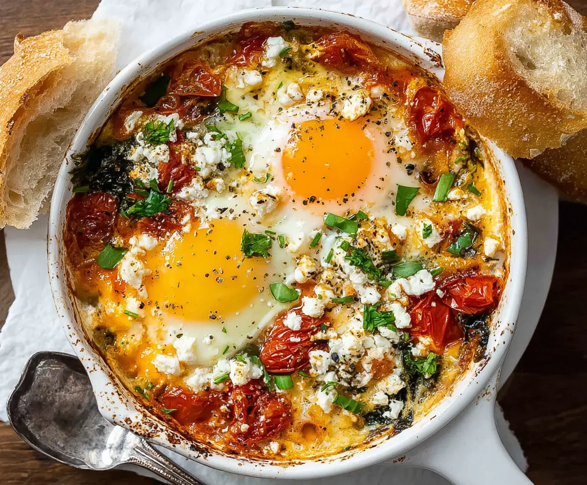 Mediterranean Baked Feta Eggs