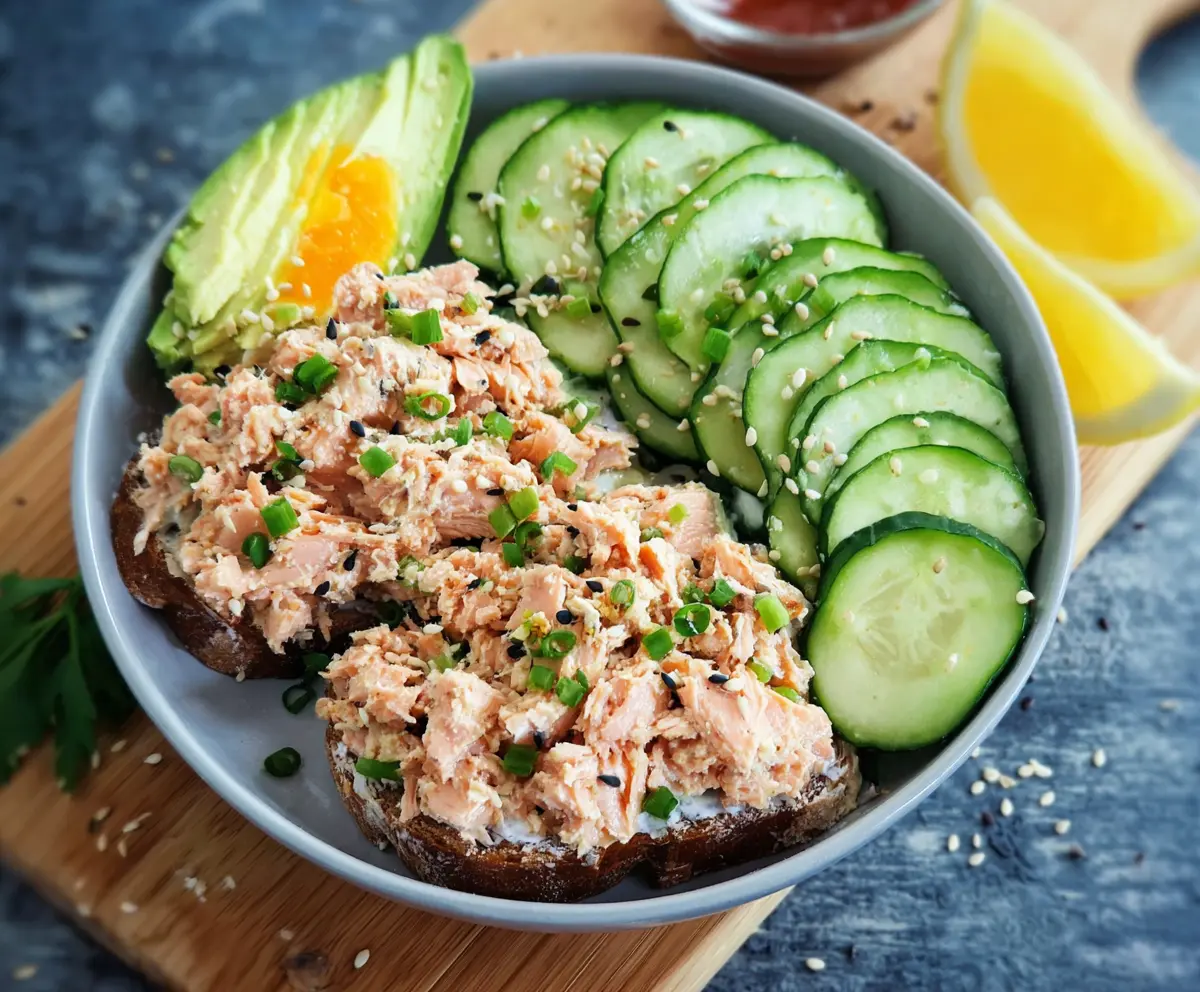 Delicious quick and healthy canned salmon recipe with fresh ingredients and vibrant presentation