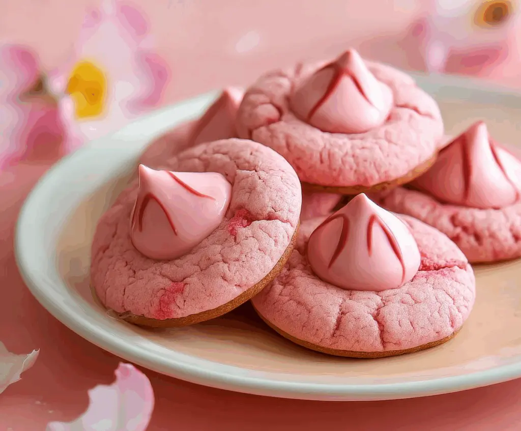 Strawberry Kiss Valentine Cookies