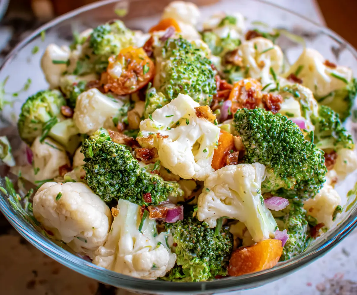 Easy Cauliflower Broccoli Salad