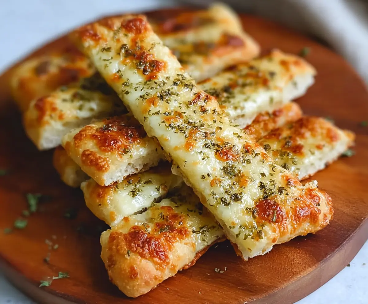 Crispy Sourdough Cheesy Breadsticks