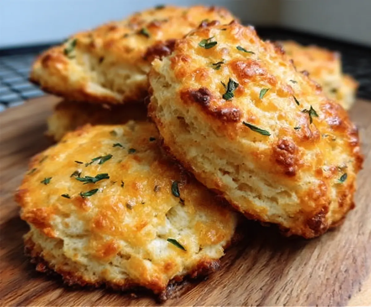 Easy Sourdough Cheddar Biscuits