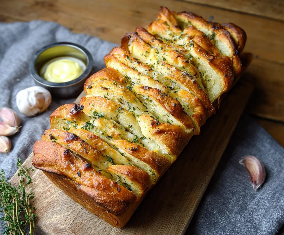 Easy Sourdough Garlic Pull Apart Bread