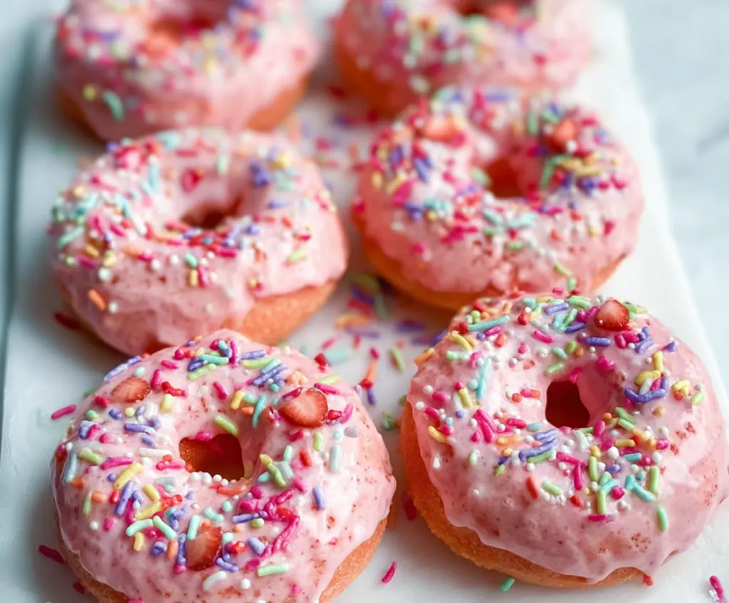 Valentine’s Day Donuts, Strawberry Donuts